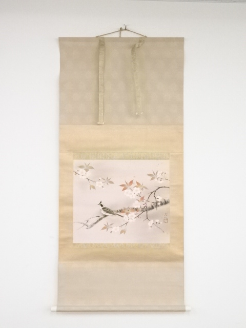 JAPANESE HANGING SCROLL / HAND PAINTED / SPRING EVENING